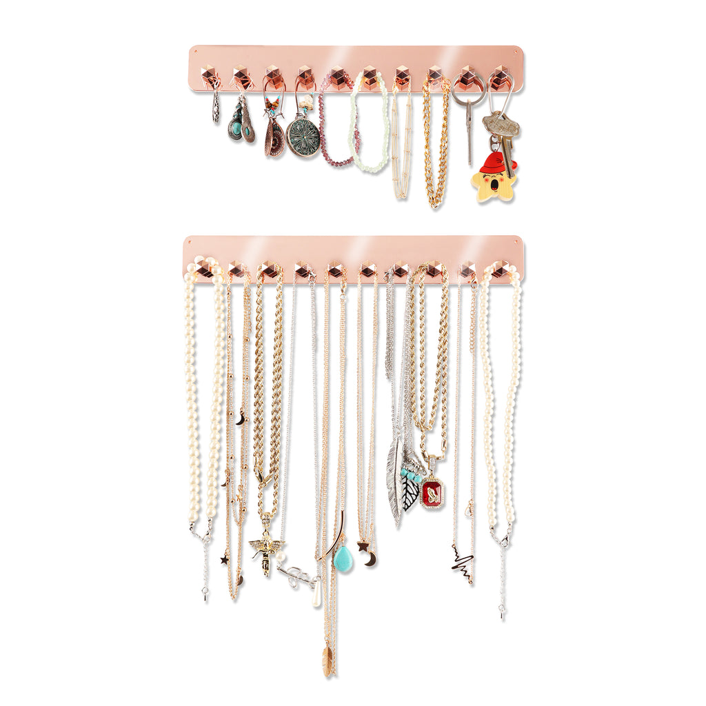 Jewelry Organizer Wall Mount with 10 Hooks - 2 Pack