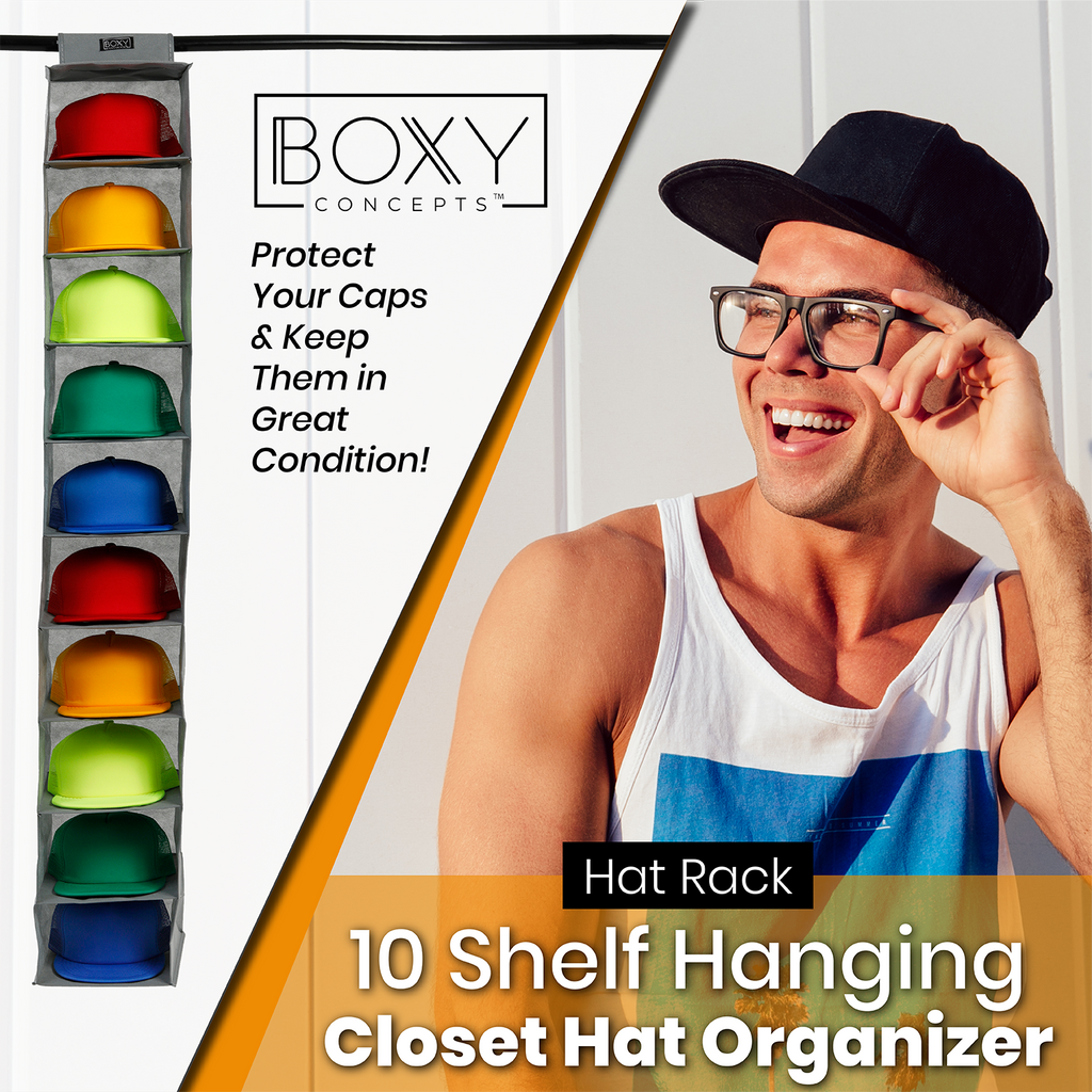 10 Shelf Hanging Closet Hat Organizer - Original