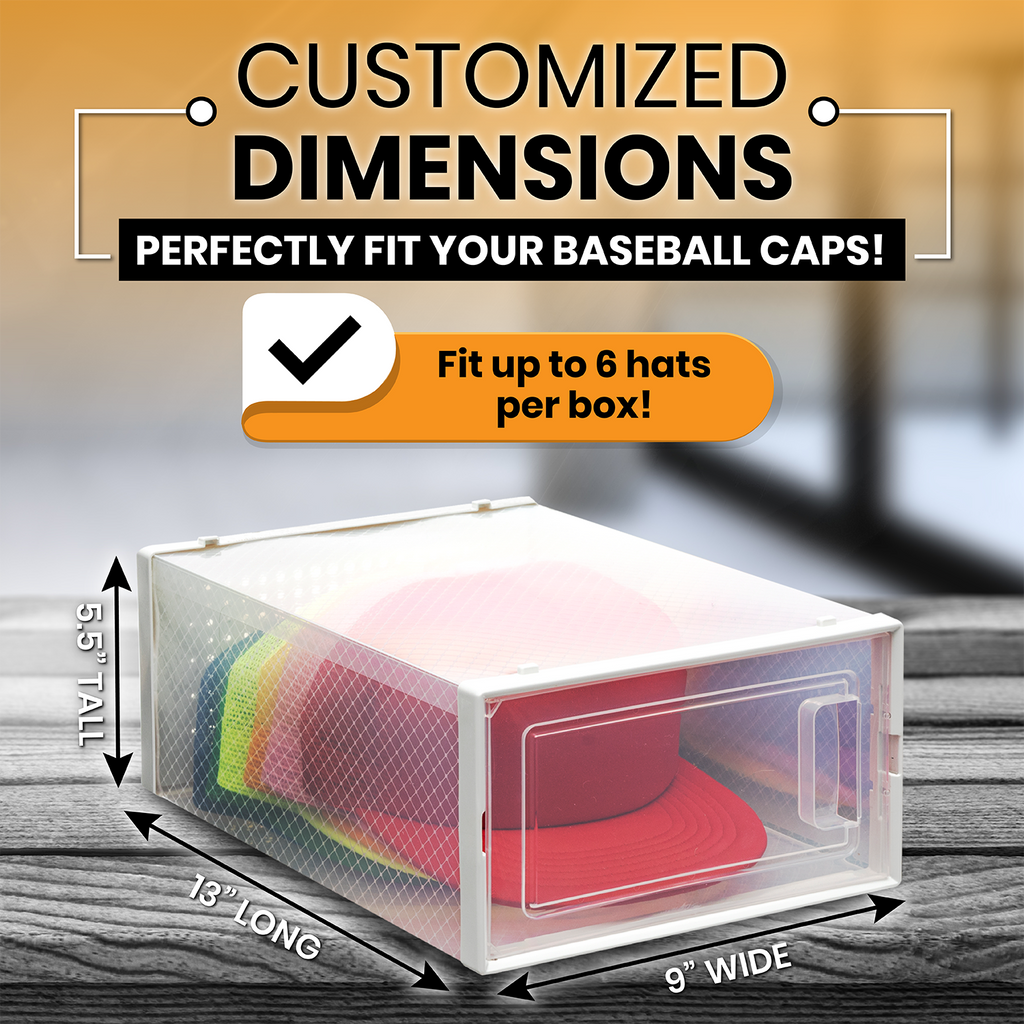 Hat Organizer & Premium Hat Storage Box for Baseball Caps - Crystal Cl – EZ  Baron